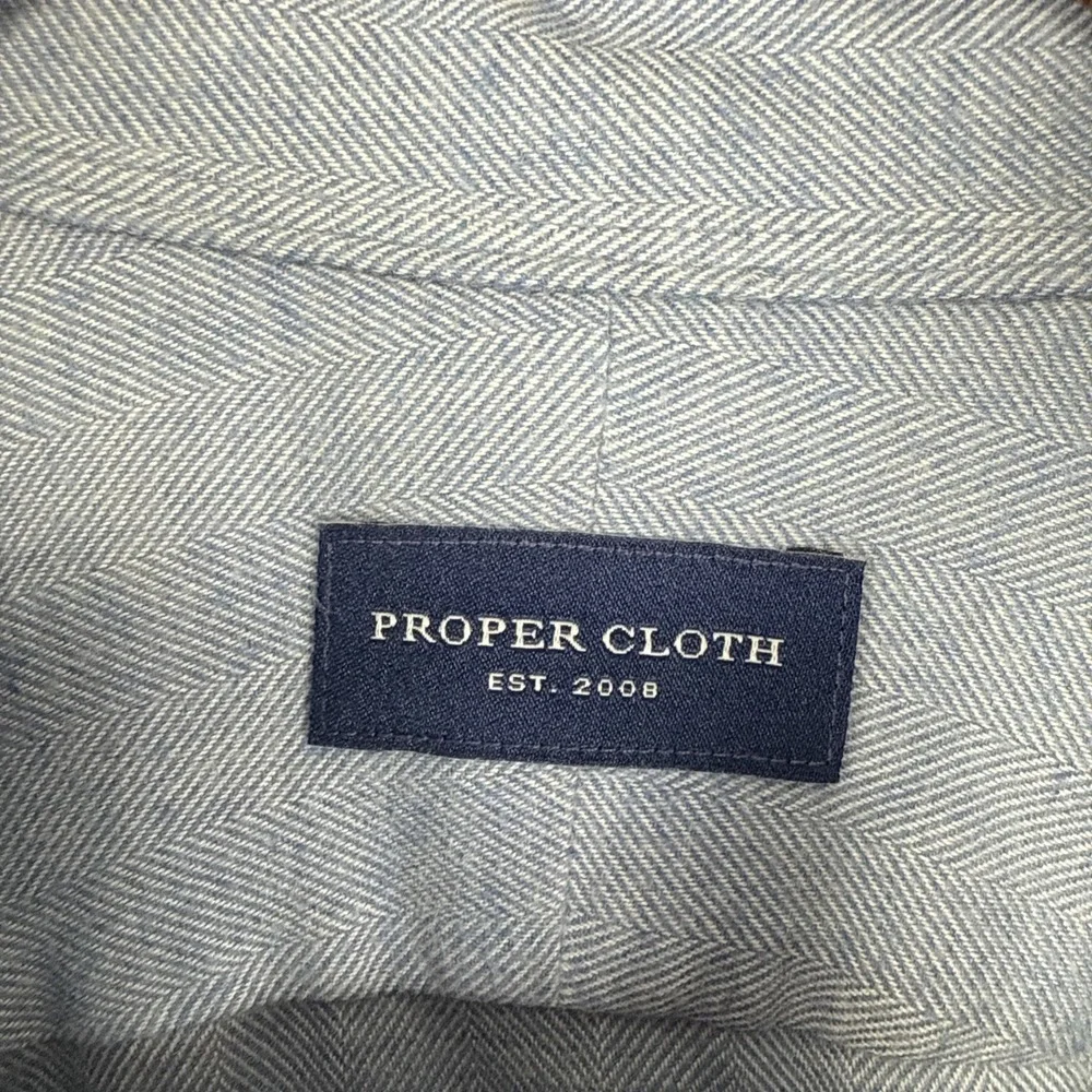 Proper Cloth Dress Shirt Mens 2XL 17.5 x 36 Blue Button Up Soft‎ Touch Cotton